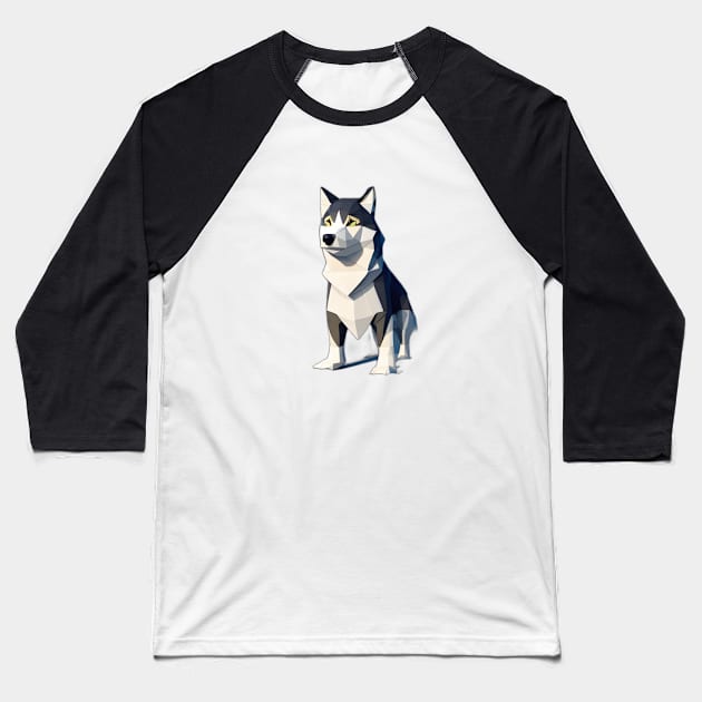 Guarding Husky Baseball T-Shirt by imaginmagic.art